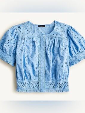 J. Crew button up eyelet top